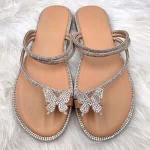 Bonnibel Rhinesone Butterfly Sandles Size 7 LIKE NEW